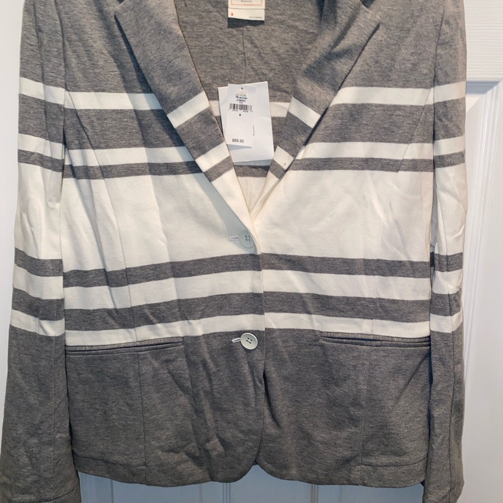 GAP, Top, Gray and White Striped Blazer Office Casual